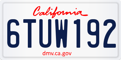 CA license plate 6TUW192
