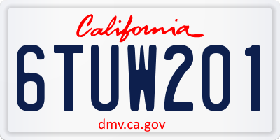 CA license plate 6TUW201