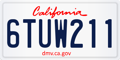 CA license plate 6TUW211