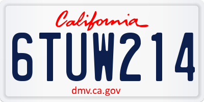 CA license plate 6TUW214