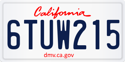 CA license plate 6TUW215