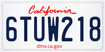 CA license plate 6TUW218