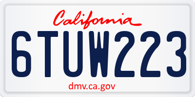 CA license plate 6TUW223
