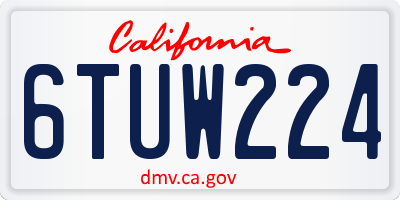 CA license plate 6TUW224