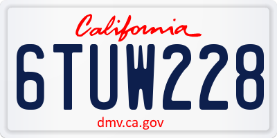CA license plate 6TUW228