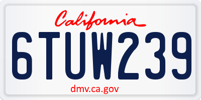 CA license plate 6TUW239