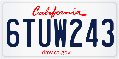 CA license plate 6TUW243