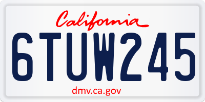 CA license plate 6TUW245
