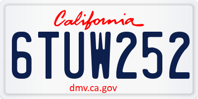 CA license plate 6TUW252
