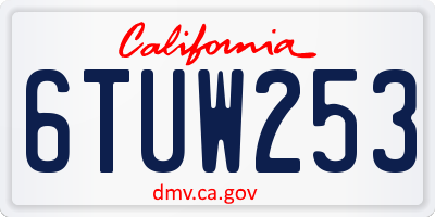 CA license plate 6TUW253