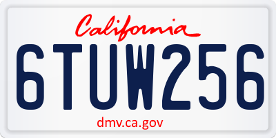 CA license plate 6TUW256