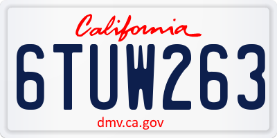 CA license plate 6TUW263