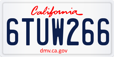 CA license plate 6TUW266
