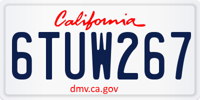 CA license plate 6TUW267