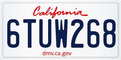 CA license plate 6TUW268