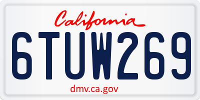 CA license plate 6TUW269