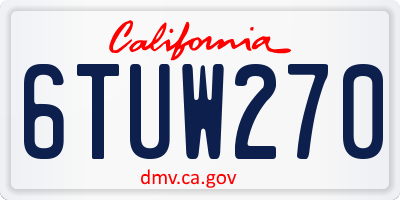 CA license plate 6TUW270