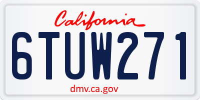 CA license plate 6TUW271