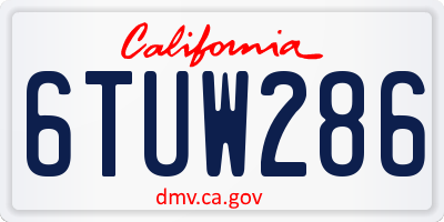 CA license plate 6TUW286