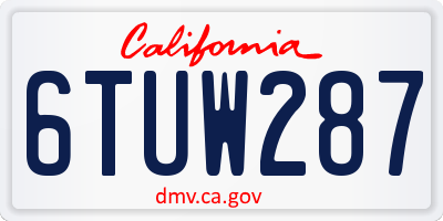 CA license plate 6TUW287