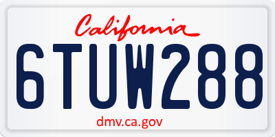 CA license plate 6TUW288