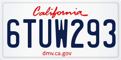 CA license plate 6TUW293