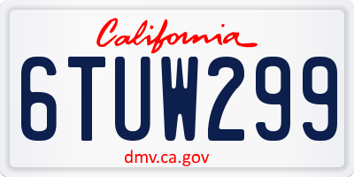 CA license plate 6TUW299