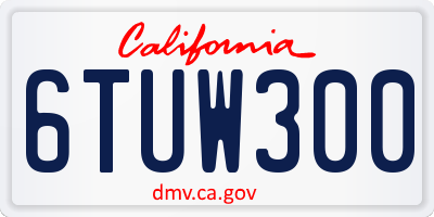 CA license plate 6TUW300