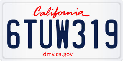 CA license plate 6TUW319