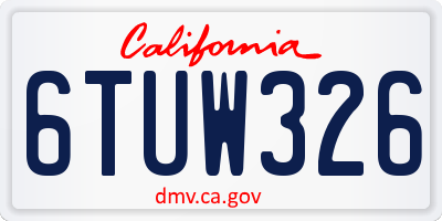 CA license plate 6TUW326