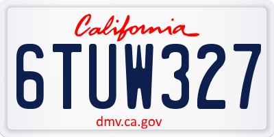 CA license plate 6TUW327
