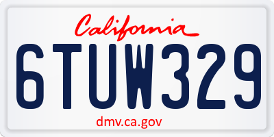 CA license plate 6TUW329