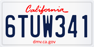 CA license plate 6TUW341