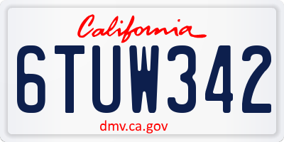 CA license plate 6TUW342