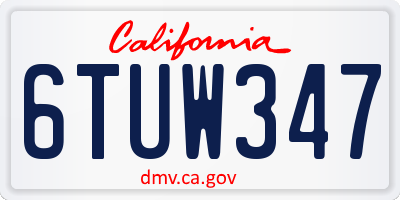 CA license plate 6TUW347