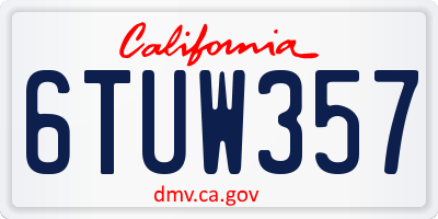 CA license plate 6TUW357