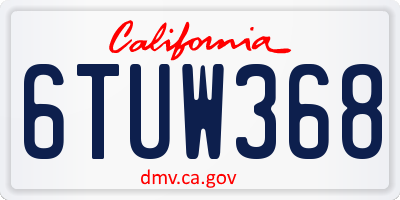 CA license plate 6TUW368