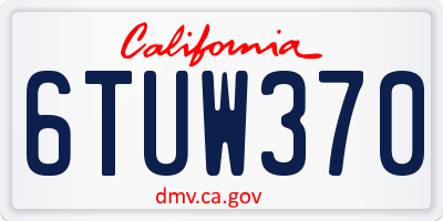 CA license plate 6TUW370