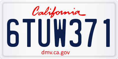 CA license plate 6TUW371