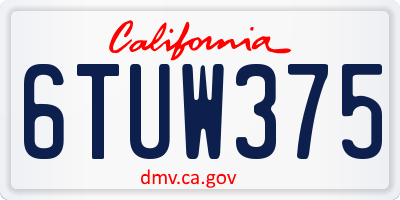 CA license plate 6TUW375