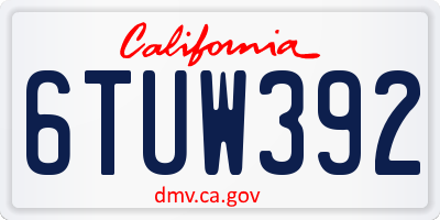 CA license plate 6TUW392