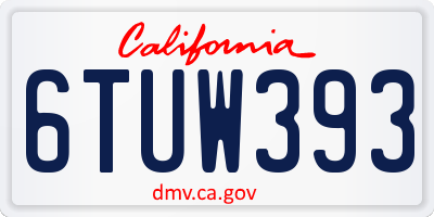 CA license plate 6TUW393