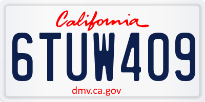 CA license plate 6TUW409