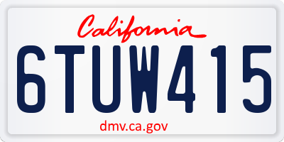 CA license plate 6TUW415