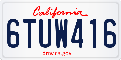 CA license plate 6TUW416