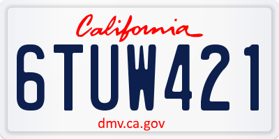 CA license plate 6TUW421