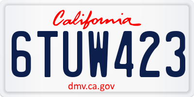CA license plate 6TUW423