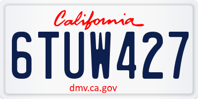 CA license plate 6TUW427