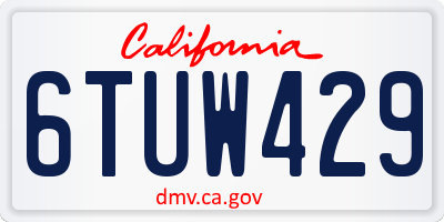 CA license plate 6TUW429
