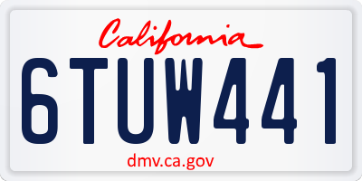 CA license plate 6TUW441